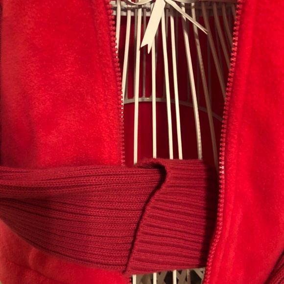 Just in Express Hot pink fleece zip up jacket with Argyle Scarf - Picture 4 of 9